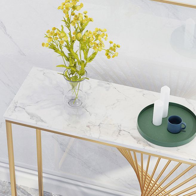 Tavolo accento console glam antico tavolo da console rettangolo in marmo
