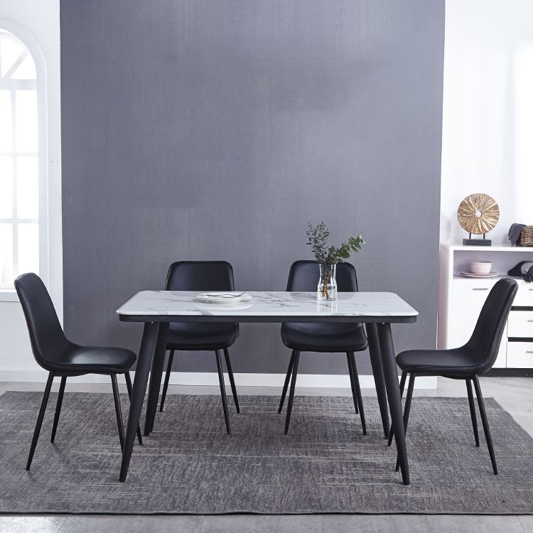 Modern Style Faux Leather Chairs Solid Back Dining Armless Chair for Home Use Clearhalo ' kitchen&dining_furn' 'Dining Chairs' 'Dining Tables & Seating' 'dining_chair' 'furn' 'furn_dining_chair' 'Furniture' 'furniture_dining_chair' 'Kitchen & Dining Furniture' 'kitchen' 1200x1200_da8e1762-ee27-4480-b1fb-7b8ee164d708