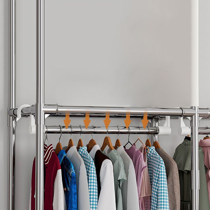 Contemporary Bedroom Wardrobe Metal Wardrobe Closet with Shelves Clearhalo 'Armoires & Wardrobes' 'armoires_wardrobes' 'Bedroom Furniture' 'furn' 'furn_armoires_wardrobes' 'Furniture' 1200x1200_da8e7581-b70e-4328-ad63-fbe5f594db97