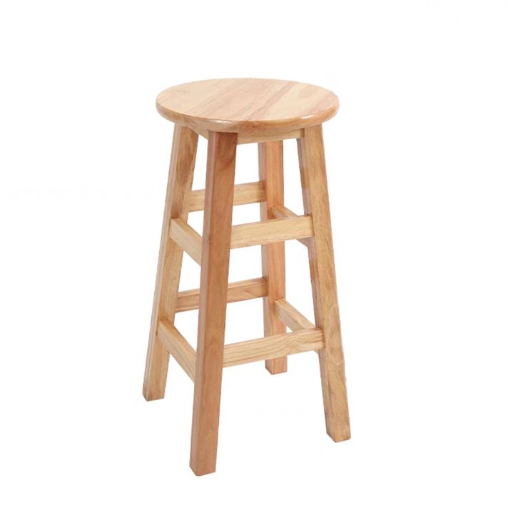 Tabouret de comptoir sans bras industriel en bois massif en bois massif arrière sans tabouret de bar avec 4 jambes