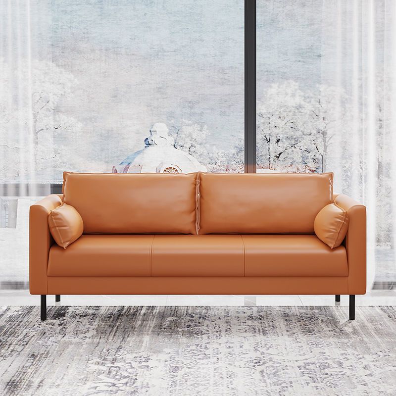 Tuxedo Arm Sofa Stain Resistant Faux Leather Standard Sofa with 4 Pillows Clearhalo 'furn' 'furn_sofas' 'Furniture' 'Living Room Furniture' 'Sofa' 'sofas' 1200x1200_da916f64-08ba-4e8c-90a5-e12289499996