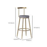 Faux Leather Dining Stools Low Back Bar Stools with Metal Base
