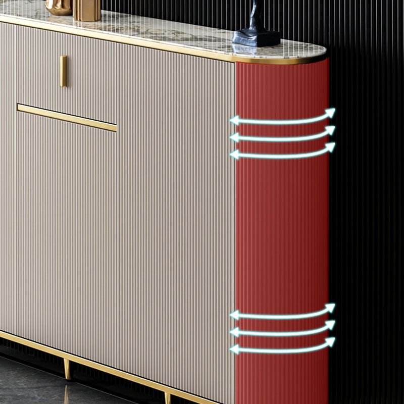 Server in pietra sinterizzato con top white glam con porta e cassetto