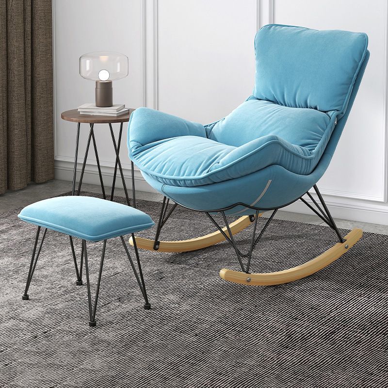 Chaise à bascule en bois massif chaise de culbuteur contemporaine avec siège rembourré