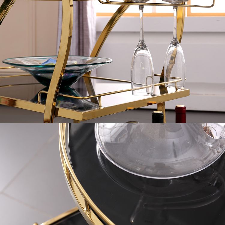 Tabla de preparación de vidrio moderna Tabla de preparación para rodar de almacenamiento abierto 3 niveles