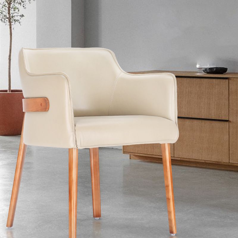 Modern Simple Arm Chair Wooden Base Dining Arm Chair for Living Room Clearhalo 'Dining Chairs' 'Dining Tables & Seating' 'dining_chair' 'furn' 'furn_dining_chair' 'Furniture' 'Kitchen & Dining Furniture' 1200x1200_da974642-d76b-4ec1-a8bd-43bc30bb6415