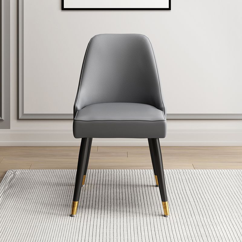 Scandinavische gestoffeerde armloze eetkamerstoelen stoere rugstoel