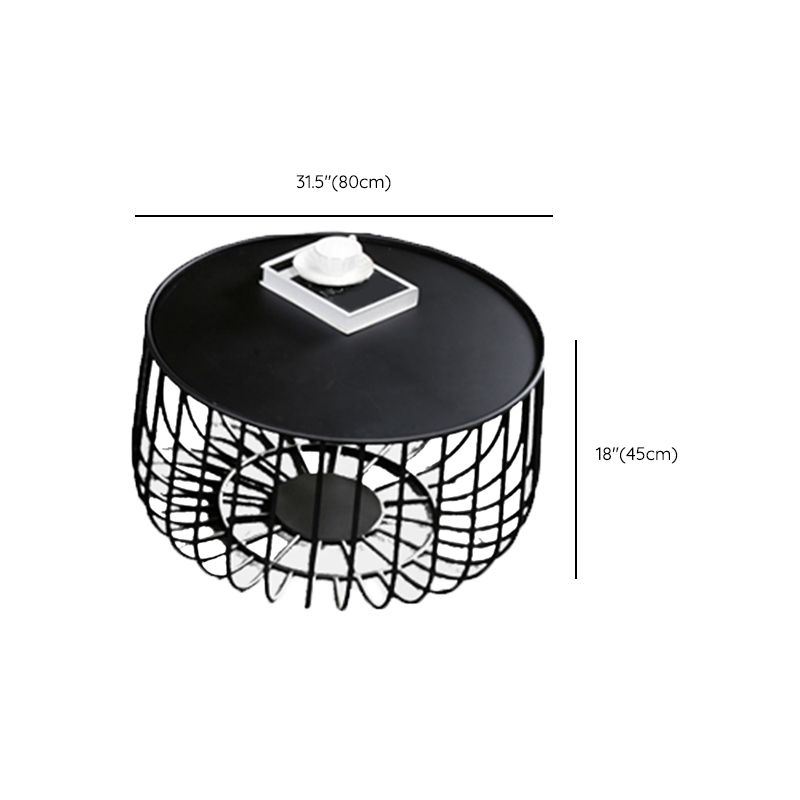 Mid-century Modern Round Iron Coffee Table, Frame Base Coffee Table Clearhalo 'Coffee & Accent Tables' 'Coffee Tables' 'coffee_tables' 'furn' 'furn_coffee_tables' 'Furniture' 'Living Room Furniture' 1200x1200_da996503-579a-468b-8e05-16e2e33d31e3
