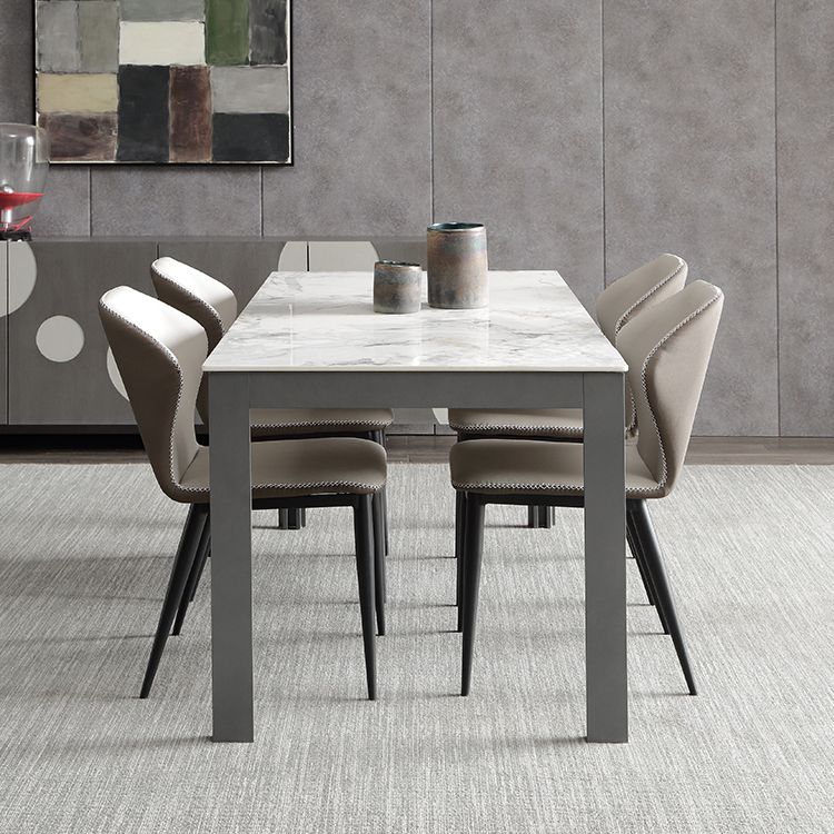 Contemporary Sintered Stone Rectangle Table Set 1/3/4/5/7 Pieces Dining Set Clearhalo 'Dining Room Sets' 'Dining Tables & Seating' 'dining_room_set' 'furn' 'furn_dining_room_set' 'Furniture' 'Kitchen & Dining Furniture' 1200x1200_da99c112-914d-4d38-84dc-9fd7d33f7a39