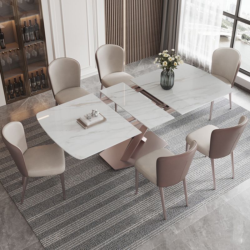 Modern Rectangle Sintered Stone Dining Table Set 1/4/5/6/7 Pieces Dining Set for Home Use Clearhalo 'Dining Room Sets' 'Dining Tables & Seating' 'dining_room_set' 'furn' 'furn_dining_room_set' 'Furniture' 'furniture_dining_room_set' 'Kitchen & Dining Furniture' 1200x1200_da9b4294-346f-4566-9bf7-57efb9744565