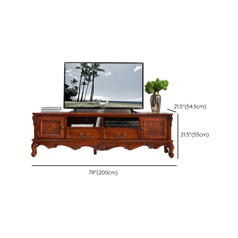 Traditional Wood TV Stand Console Open Storage TV Media Stand with Doors for Living Room Clearhalo 'furn' 'furn_tv_stands_entertainment_centers' 'Furniture' 'Living Room Furniture' 'TV Stands & Entertainment Centers' 'TV Stands & Media Storage Furniture' 'tv_stands_entertainment_centers' 1200x1200_da9b886a-fd9d-4fe1-b562-5949395c1206