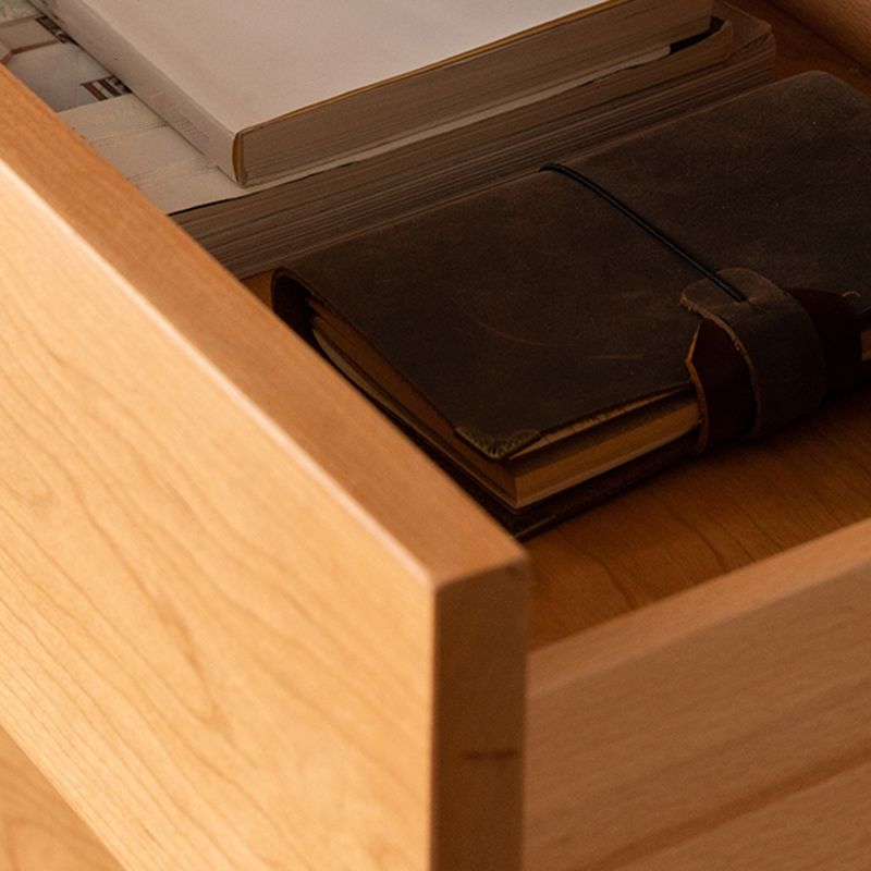 Armadietto di sideboard in legno massiccio in stile nordico con porta di vetro e cassetti