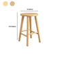 Contemporary Backless Rubberwood Stool Natural Footrest Barstool