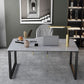 Rectangular Grey Office Desk Industrial Metal Sled Base Writing Desk