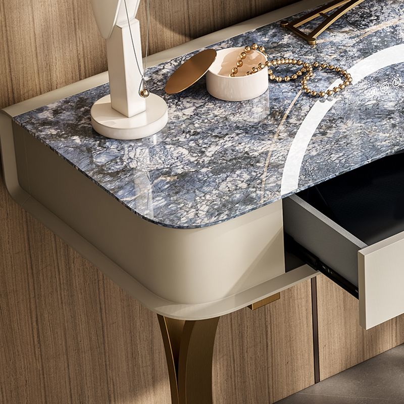 Luxuriöser Metall-Make-up Eitelkeit 2 Aufbewahrungsschubladen Eitelkeitstisch Set