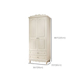 White Rubberwood Wardrobe Armoire Modern Wardrobe Closet with Legs