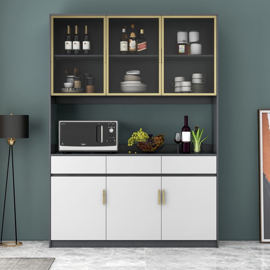 Cassetti cabinet server buffet glam in legno con archiviazione per soggiorno