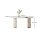 Luxury Double Pedestal Dining Table Oval Sintered Stone Kitchen Desk