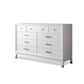 Commode en bois massif avec coffre de rangement Classic Glam de 17,55 pouces avec 5/7/9 tiroirs