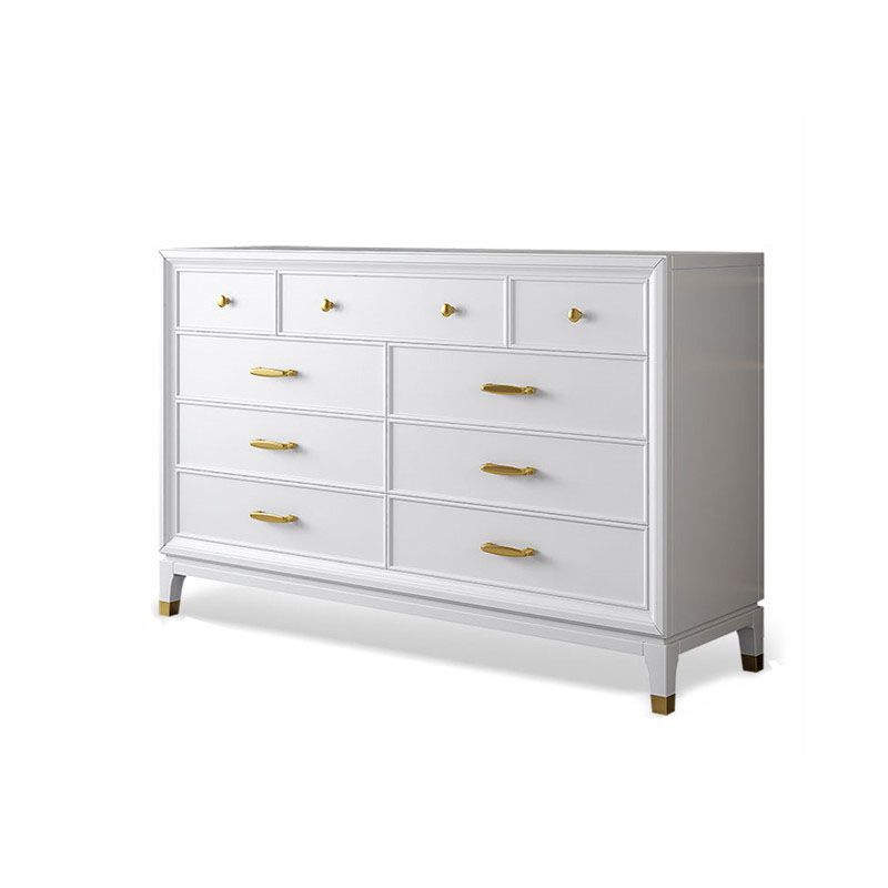 Commode en bois massif avec coffre de rangement Classic Glam de 17,55 pouces avec 5/7/9 tiroirs