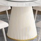 Modern Round Dinette Table Metal Base Pedestal Stone Top Dining Table in White Clearhalo 'Dining Tables & Seating' 'Dining Tables' 'dining_table' 'furn' 'furn_dining_table' 'Furniture' 'furniture_dining_table' 'Kitchen & Dining Furniture' 'kitchen' 'kitchen_dining_table' 1200x1200_daa26b01-e532-470a-a669-3f73eef7aa9e
