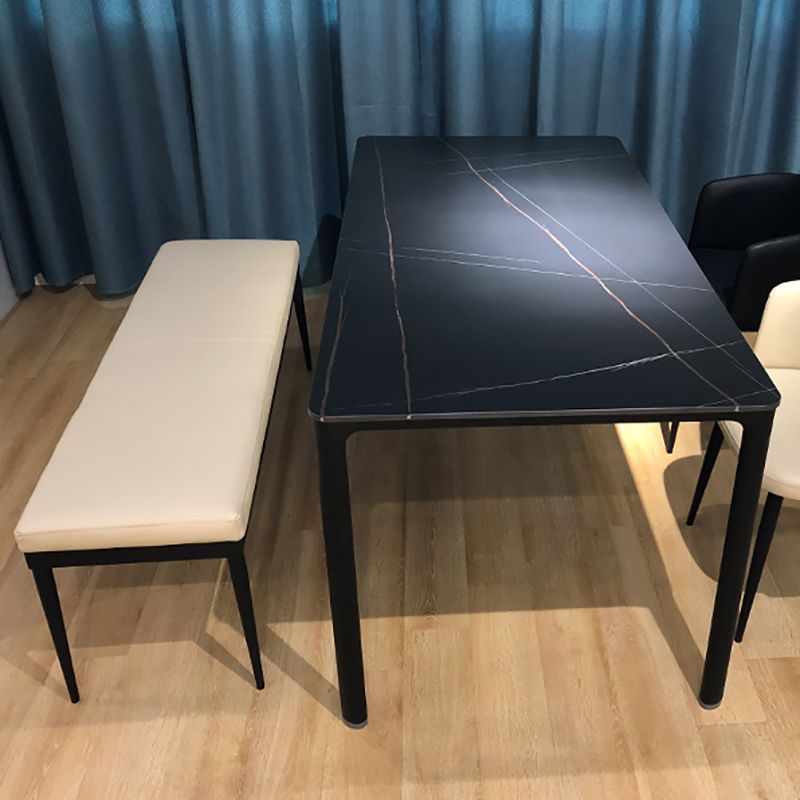 Upholstery Included Dining Bench, 18"H Bench with Black Metal Legs Clearhalo 'Benches' 'Chairs & Seating' 'furn' 'furn_benches' 'Furniture' 'Living Room Furniture' 1200x1200_daa43792-0102-48d9-a6e5-62c9a5f389da