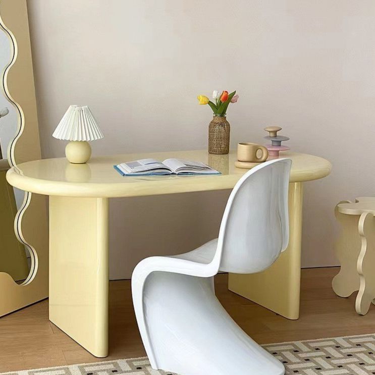 Ovaal 29,53-inch lang schrijfbureau massief houten bureau met slee