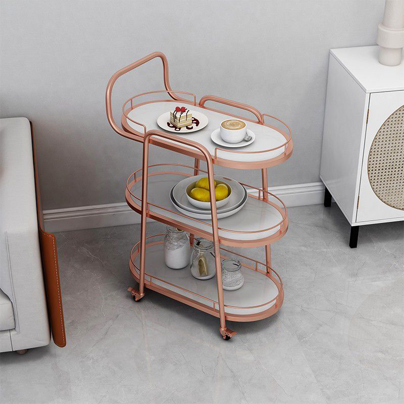 33.86" High Rolling Modern Prep Table Stone Prep Table for Dining Room