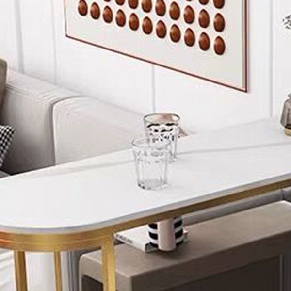 Moderne bistro-bartafel van gesinterd steen, bartafel met metalen onderstel en opbergruimte
