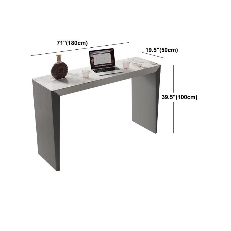 Living Room Counter Wine Table Rectangle Stone Modern Bar Height Pub Table in Grey Clearhalo 'Bar Furniture' 'Bar Tables' 'bar_tables' 'furn' 'furn_bar_tables' 'Furniture' 'furniture_bar_tables' 'Kitchen & Dining Furniture' 1200x1200_daab640c-118a-4100-b964-1b339901bfbd