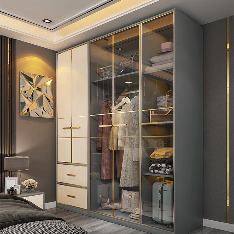 Contemporary Style Wardrobe Wood Wardrobe Closet for Bedroom Clearhalo 'Armoires & Wardrobes' 'armoires_wardrobes' 'Bedroom Furniture' 'furn' 'furn_armoires_wardrobes' 'Furniture' 1200x1200_daac3a4c-a112-46fe-a6f3-a80bfdbef3c1
