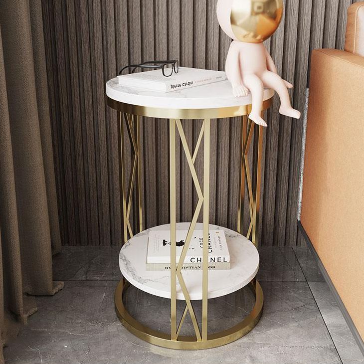 Klassischer Glamakzent Tisch Nachttisch Stein Nachttschrank für Schlafzimmer