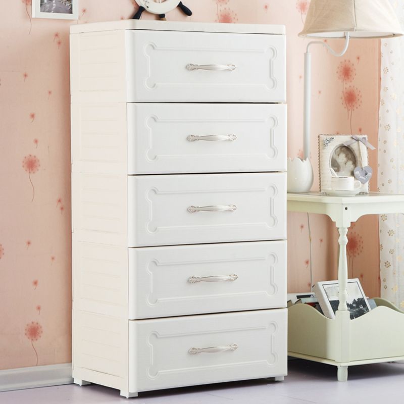 Modern Plastic Storage Cabinet for Bedroom Matte Finish Cabinet with 6 Drawers