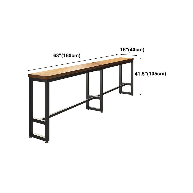 Brown Modern Style Rectangle in Solid Wood and Iron Table Coffee Shop Bar Table Clearhalo 'Bar Furniture' 'Bar Tables' 'bar_tables' 'furn' 'furn_bar_tables' 'Furniture' 'furniture_bar_tables' 'Kitchen & Dining Furniture' 1200x1200_daaea91c-bd5e-480c-8099-80be51249c0a