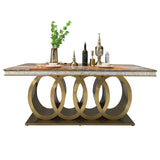 Traditional Luxury Dining Table Marble Rectangle Fixed Table for Home Clearhalo 'Dining Tables & Seating' 'Dining Tables' 'dining_table' 'furn' 'furn_dining_table' 'Furniture' 'Kitchen & Dining Furniture' 1200x1200_dab019c9-dfb2-43e7-aaae-77ec59f79a2c
