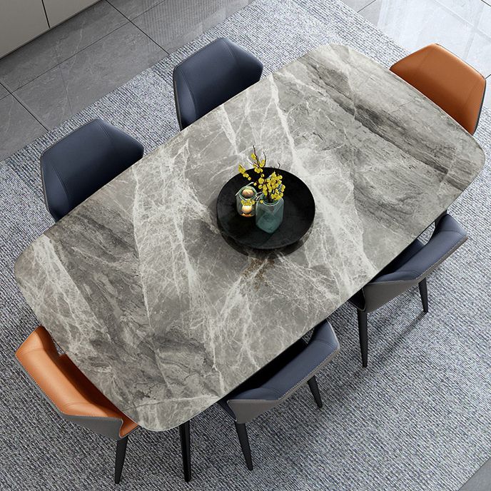 Sintered Stone Modern Style Dining Table Rectangle Table with 4 Legs for Home Clearhalo ' dining_table' 'Dining Tables & Seating' 'Dining Tables' 'Furniture' 'furniture_dining_table' 'Kitchen & Dining Furniture' 'kitchen&dining_furn' 'kitchen' 'kitchen_dining_table' 1200x1200_dab02fc0-2141-4003-997b-bb49f830a054