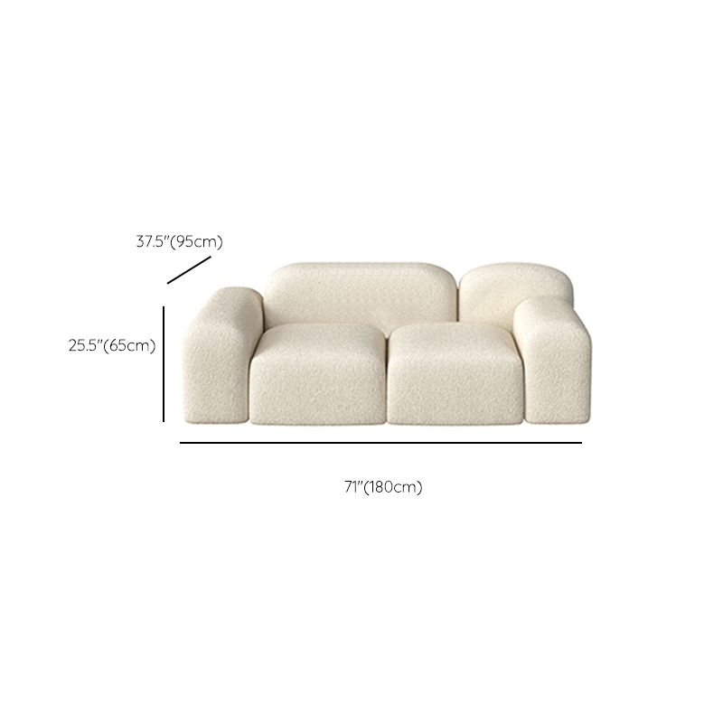Scandinavian Sofa Fabric White Cushions Standard Square Arm Living Room Seating Clearhalo 'furn' 'furn_sofas' 'Furniture' 'Living Room Furniture' 'Sofa' 'sofas' 1200x1200_dab20e01-7e59-47bc-961d-e2476b5927b3