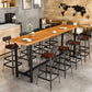 Taburetes de bar de madera contemporáneos, taburete de bar sin brazos con patas de metal