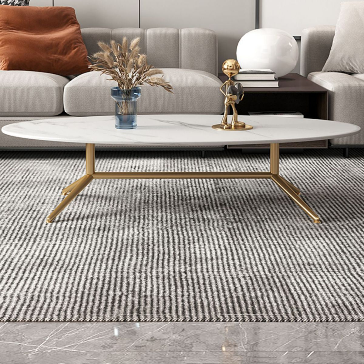 Glam Style Metal Base Cocktail Table Black and White Slate Top Coffee Table Clearhalo 'Coffee & Accent Tables' 'Coffee Tables' 'coffee_tables' 'furn' 'furn_coffee_tables' 'Furniture' 'Living Room Furniture' 1200x1200_dab34308-a9a3-48a5-8868-5b17a7be7996