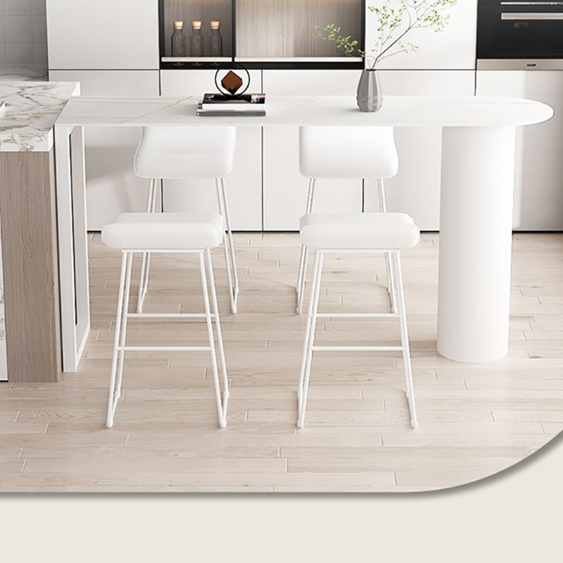 Leather Bar Stool Modern Backless Counter Stool for Home Use