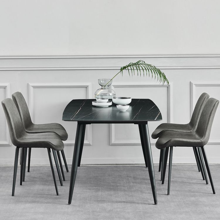 Modern Metal Dining Set 1/4/5 Pieces Rectangle Dining Table Set Clearhalo 'Dining Room Sets' 'Dining Tables & Seating' 'dining_room_set' 'furn' 'furn_dining_room_set' 'Furniture' 'furniture_dining_room_set' 'Kitchen & Dining Furniture' 1200x1200_dab3a687-0167-4ee6-8a9d-b34431c5fc3c