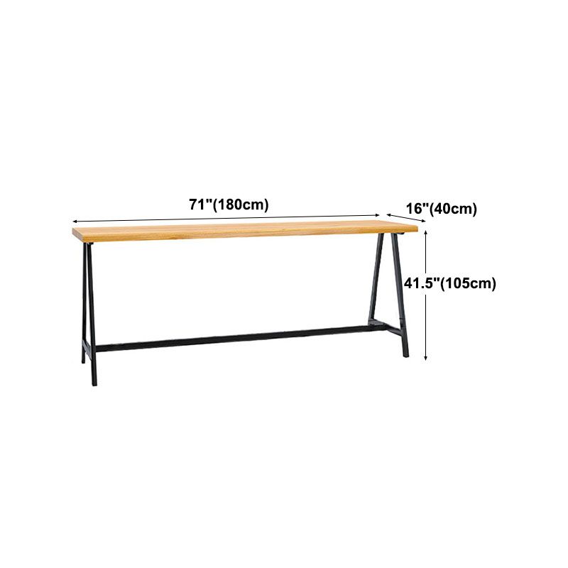 Dining Room Rectangle Wood Top Counter Table Metal Black Legs Industrial Bar Table Clearhalo 'Bar Furniture' 'Bar Tables' 'bar_tables' 'furn' 'furn_bar_tables' 'Furniture' 'furniture_bar_tables' 'Kitchen & Dining Furniture' 1200x1200_dab59caf-d5ec-423b-af21-23d3b5c02051
