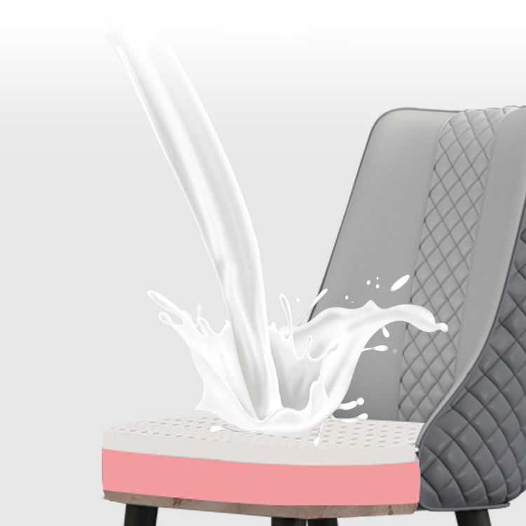 工業スタイルのダイニングチェアフェイクレザーキッチンの椅子と木製の脚