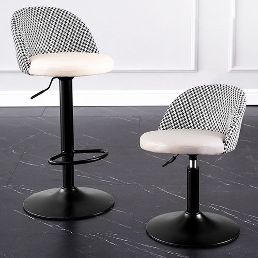 Contemporary Adjustable Height Footrest Barstool Matte Finish Upholstered Stool Clearhalo 'Bar Furniture' 'Bar Stools' 'bar_stools' 'Furniture' 'furniture_bar_stools' 'Kitchen & Dining Furniture' 1200x1200_dab6e7c8-42c1-4db4-a174-7534452190f9