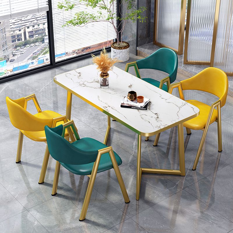 Glam Standard MDF Dining Table Rectangle Shape Dining Table for Kitchen Clearhalo ' dining_table' 'Dining Tables & Seating' 'Dining Tables' 'furn' 'furn_dining_table' 'Furniture' 'furniture_dining_table' 'Kitchen & Dining Furniture' 'kitchen&dining_furn' 'kitchen' 'kitchen_dining_table' 1200x1200_dab6f775-b721-4b82-a34f-0110b832903b