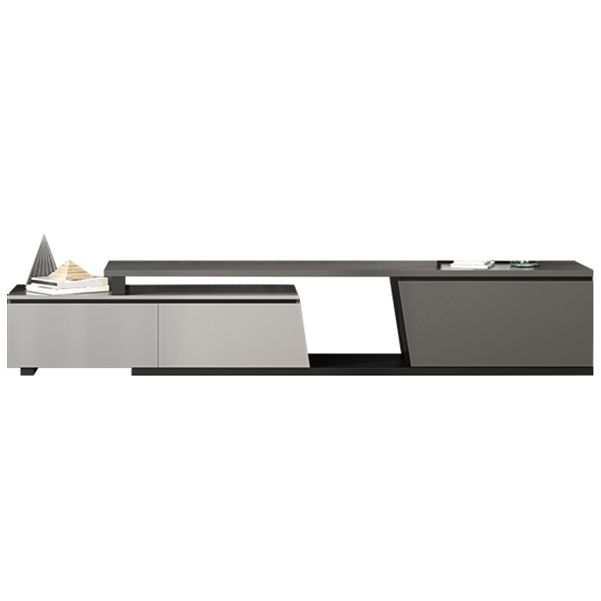 Soporte de televisión de esquina contemporáneo de 70 " / 90", gabinete de televisión de madera diseñado en gris