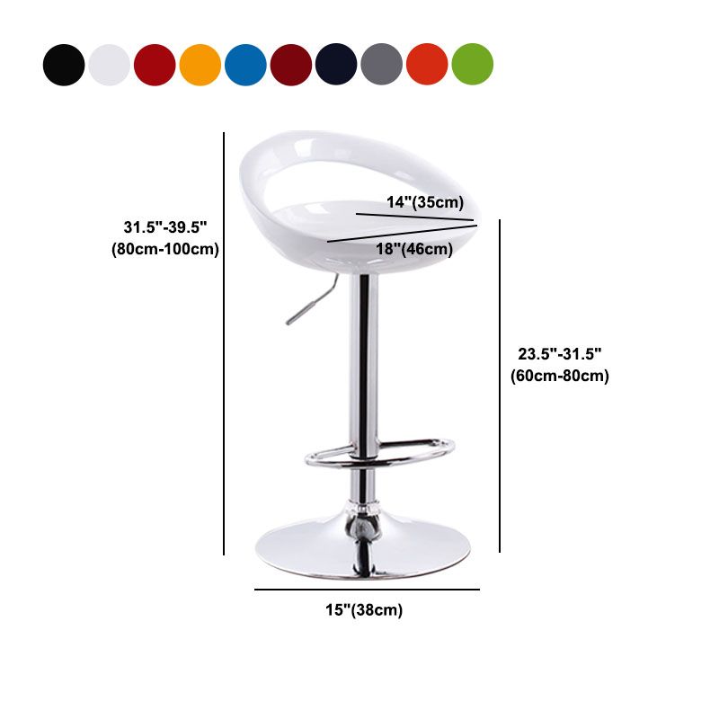 Contemporary Metal Barstool Low Back Plastic Furniture with Chrome Base