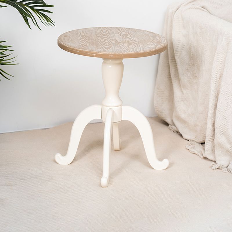 素朴な無垢材4脚丸/幾何学的な苦しめられたリビングルームエンドテーブル