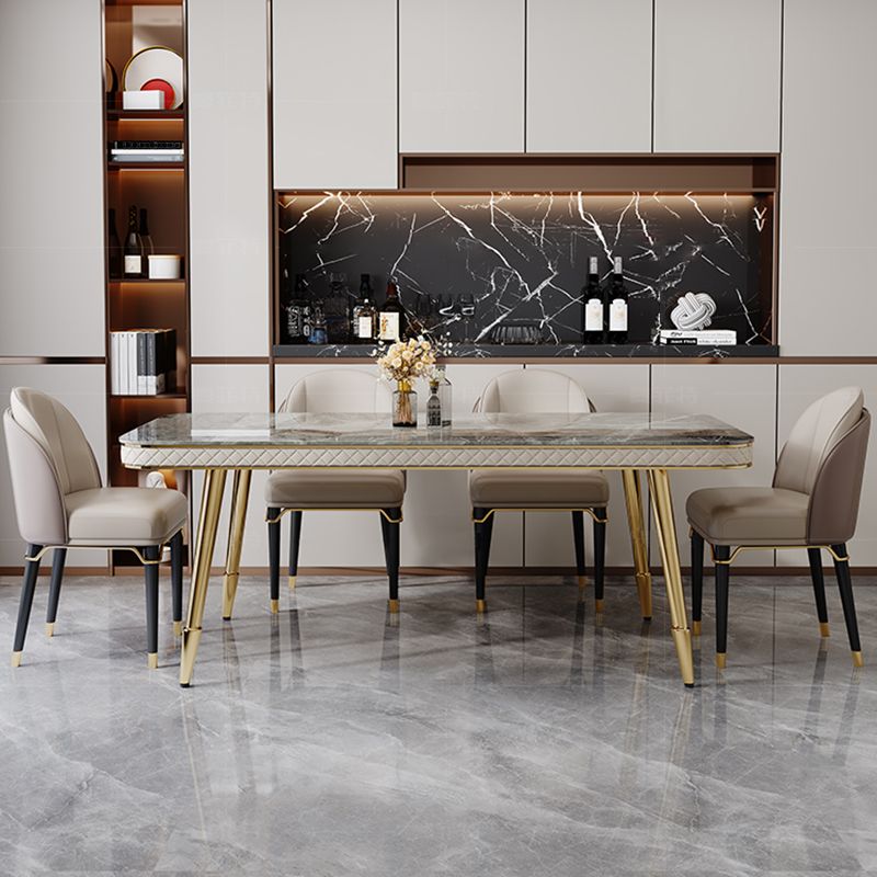 Luxury Kitchen Dinner Table Stone Rectangle 4 Legs Dining Table Clearhalo 'Dining Tables & Seating' 'Dining Tables' 'dining_table' 'furn' 'furn_dining_table' 'Furniture' 'Kitchen & Dining Furniture' 1200x1200_dabb832e-601b-422f-82af-4b29614c32c4