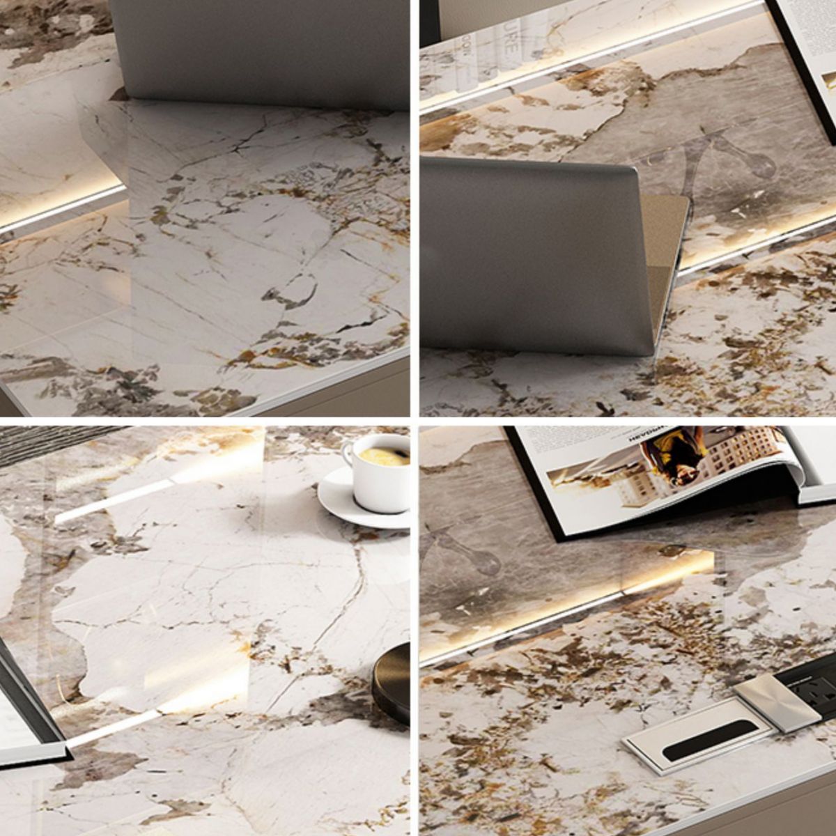 Modern Style 2-drawer Office Desk Sintered Stone Desk with Cable Management Clearhalo 'furn' 'furn_office_desk' 'Furniture' 'Office Desks' 'Office Furniture' 'office_desk' 1200x1200_dabd4591-c480-4c7b-a6cd-c6130000cc58